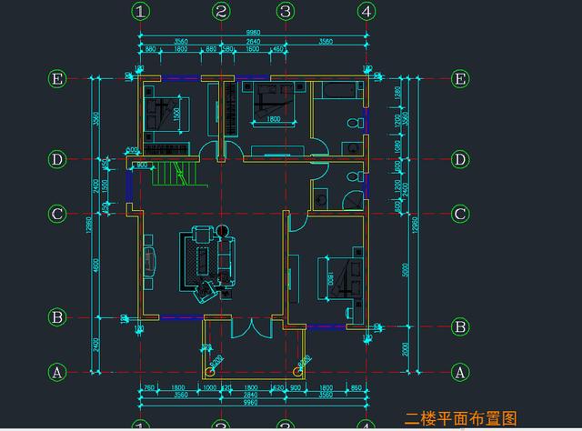 三層自建房帶羅馬柱，外觀造型簡潔大方，色彩明快