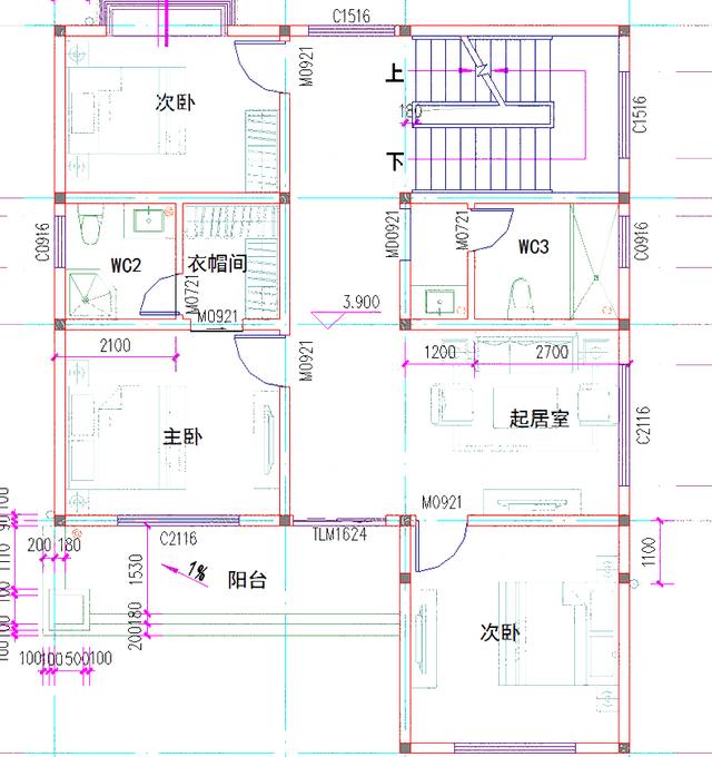 簡單三層平屋頂25萬2廳4臥帶神灶自建房全套設(shè)計施工圖，最關(guān)鍵的是戶型施工簡單，經(jīng)濟(jì)實用