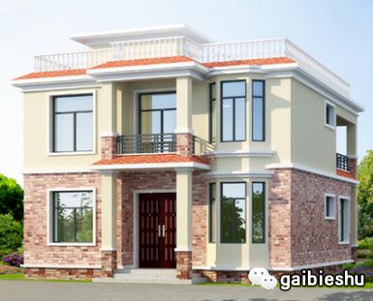 10×11農(nóng)村二層平屋頂自建房20萬2廳4臥全套設計施工圖，簡單易建