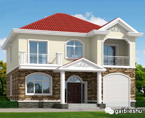 12×12米25萬2廳5臥 帶車庫二層簡單美觀自建房全套設(shè)計(jì)圖，簡歐風(fēng)格大氣高貴