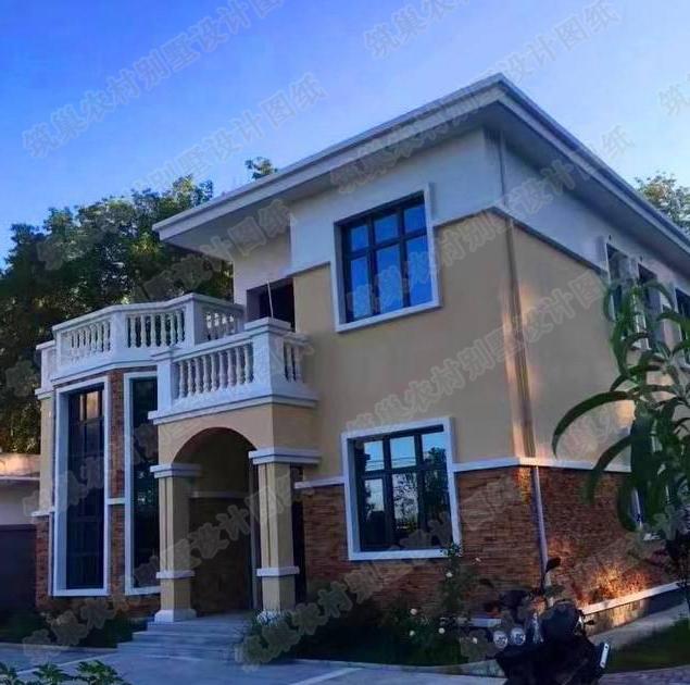 農(nóng)村二層別墅圖，20萬133㎡2廳5臥帶挑空客廳落地窗，一起來看看