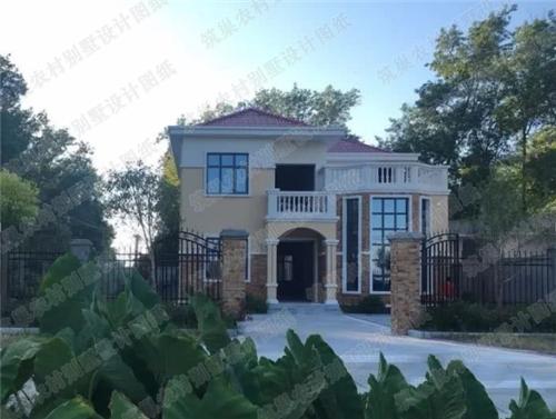 農(nóng)村二層別墅圖，20萬133㎡2廳5臥帶挑空客廳落地窗，一起來看看