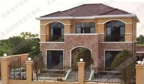 全套農(nóng)村二層小別墅建成效果圖展示20萬11.8×10.8米2廳6臥，簡單易建！