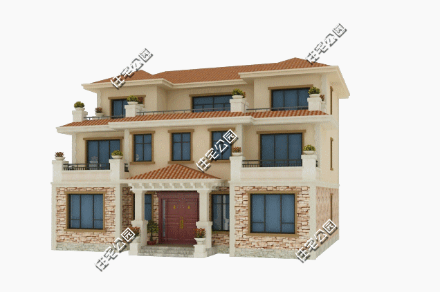 15x12米農(nóng)村別墅戶型圖，8室2廳8衛(wèi)帶露臺，造型美觀大氣，內(nèi)部合理舒適