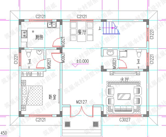 三層別墅全套設計圖，30萬12×9米3廳6臥，外觀設計簡潔大氣
