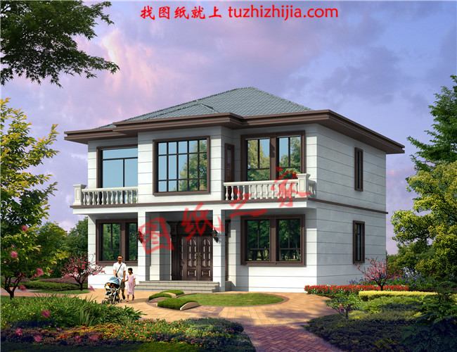 私人二層農(nóng)村小樓設(shè)計(jì)圖，外觀靚麗，富有現(xiàn)代氣息