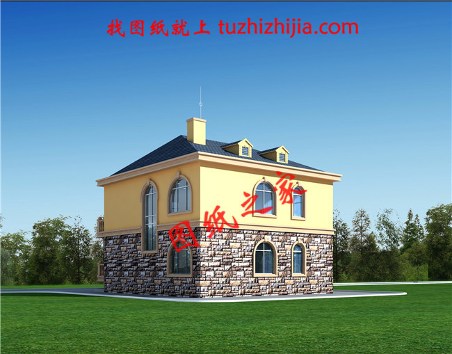 農(nóng)村二層樓建房造型圖及全套施工圖紙，占地110平米左右，帶地下室