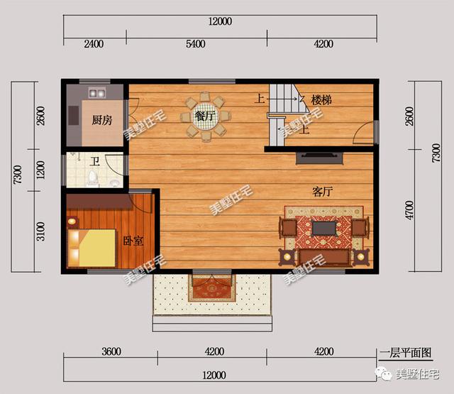 12x7.3米三層農(nóng)村別墅圖，布局實(shí)用造價(jià)低，溫暖卻不張揚(yáng)，想給它99個(gè)贊