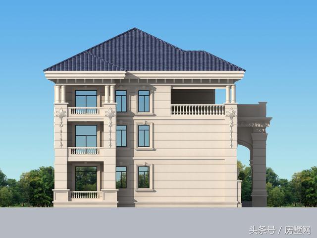 一款精美的歐式風格別墅圖，三層樣式占地120平，漂亮至極！