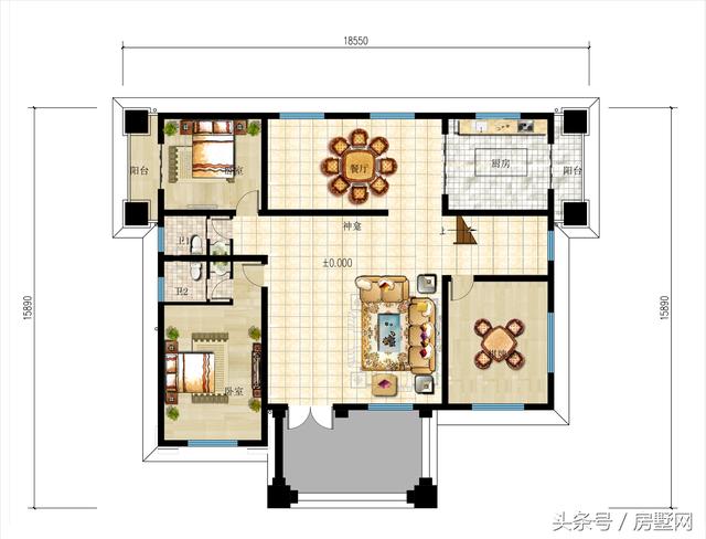 一款精美的歐式風格別墅圖，三層樣式占地120平，漂亮至極！