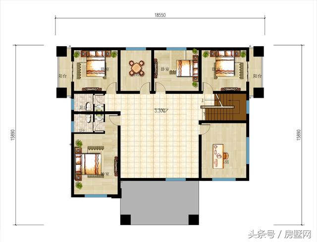 一款精美的歐式風格別墅圖，三層樣式占地120平，漂亮至極！