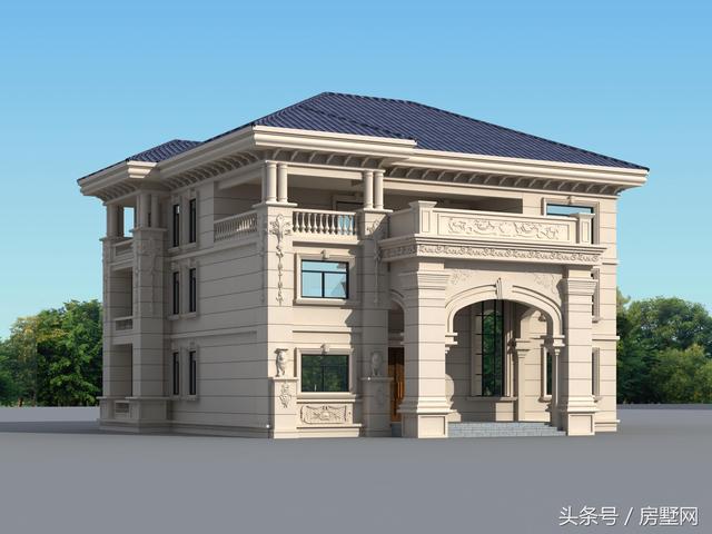 一款精美的歐式風格別墅圖，三層樣式占地120平，漂亮至極！