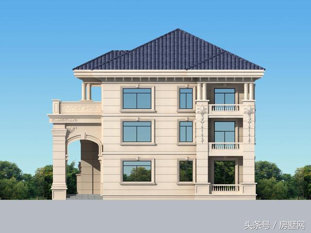 一款精美的歐式風格別墅圖，三層樣式占地120平，漂亮至極！