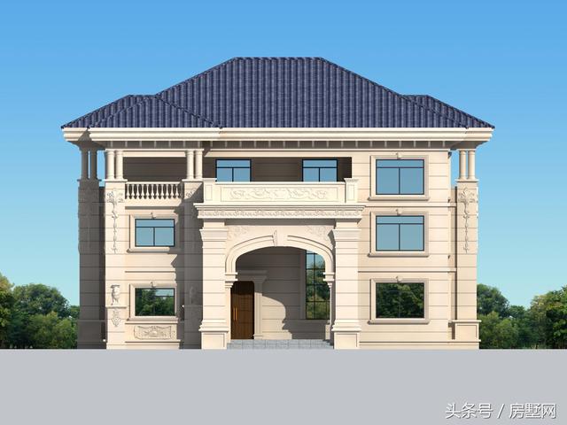 一款精美的歐式風格別墅圖，三層樣式占地120平，漂亮至極！