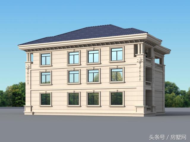 一款精美的歐式風格別墅圖，三層樣式占地120平，漂亮至極！