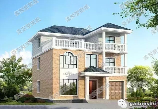 11×12米35萬2廳7臥磚混結構農村三層別墅設計圖