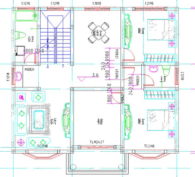 三層農(nóng)村別墅圖紙12×11米35萬3廳6臥帶堂屋+健身房+娛樂室