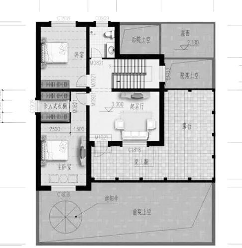 中式二層農(nóng)村小別墅設(shè)計(jì)圖，20萬(wàn)100㎡2廳5臥帶前后院