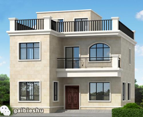 二層平屋頂自建房設(shè)計圖，20萬2廳4臥10×13米一樓帶神位+主臥套房