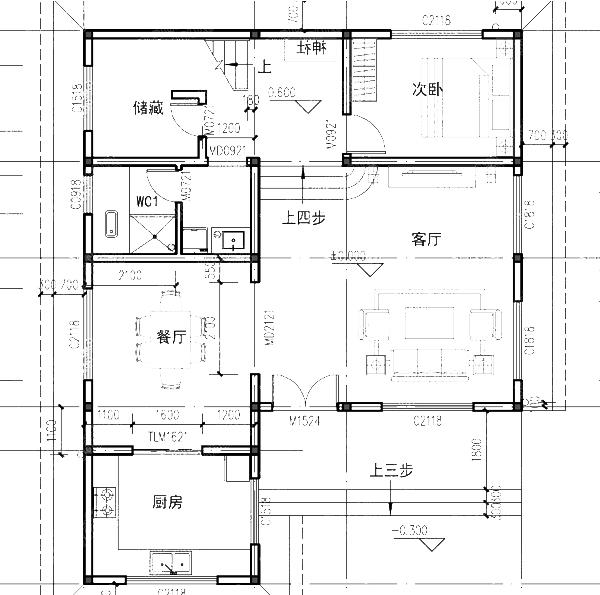 二層平屋頂自建房設(shè)計圖，20萬2廳4臥10×13米一樓帶神位+主臥套房