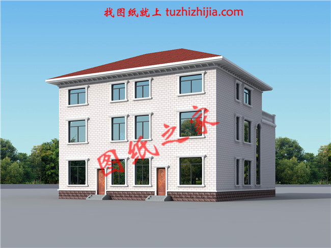 農(nóng)村兄弟雙拼別墅三層，美觀氣派，室內(nèi)布局合理實用