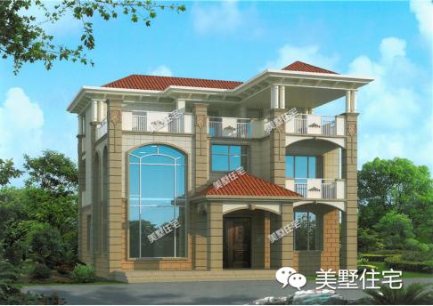 3套三層的小洋別墅設(shè)計(jì)圖，外觀漂亮又大氣，給父母一個(gè)舒適的家