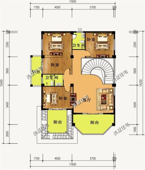 3套三層的小洋別墅設(shè)計(jì)圖，外觀漂亮又大氣，給父母一個(gè)舒適的家