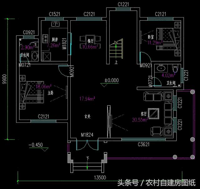 一款地中海風(fēng)格三層農(nóng)村別墅圖，13.5X10米，這樣的你喜歡嗎？