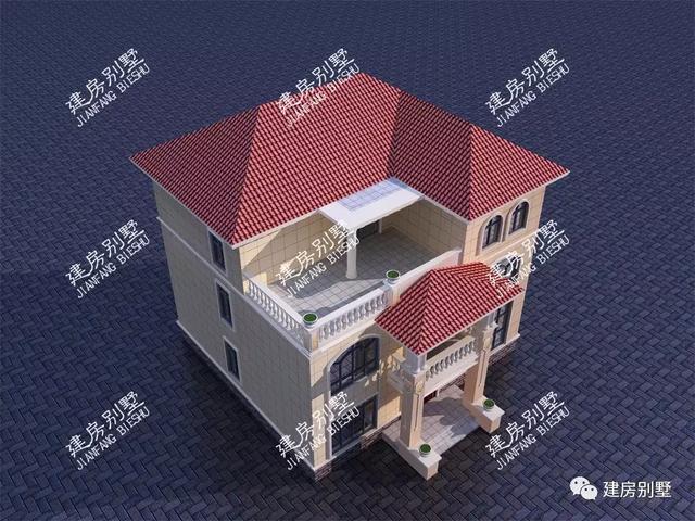 兩棟同款造型的三層別墅圖，第一棟旋轉(zhuǎn)樓梯，第二棟是回字形樓梯，都同樣很美