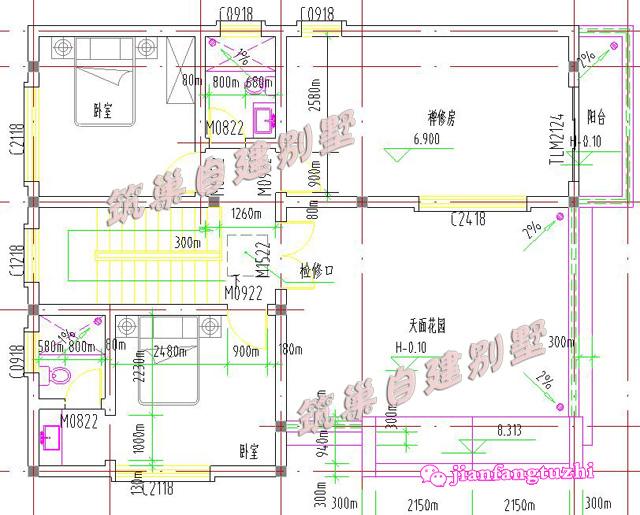 簡易三層農(nóng)村自建房全套設(shè)計施工圖，100平方米12x9米房屋結(jié)構(gòu)層次分明