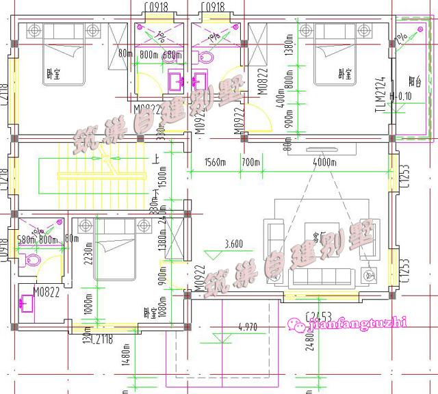 簡易三層農(nóng)村自建房全套設(shè)計施工圖，100平方米12x9米房屋結(jié)構(gòu)層次分明