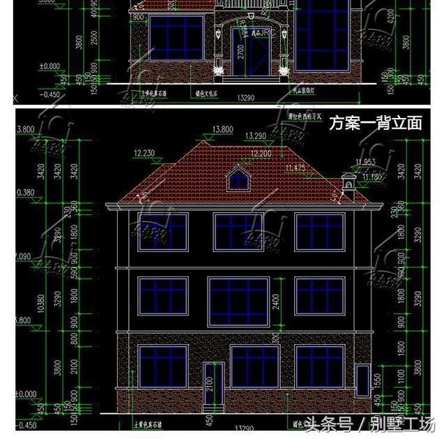 造價(jià)46萬(wàn)農(nóng)村三層別墅圖，外觀立體有層次，帶地下室閣樓
