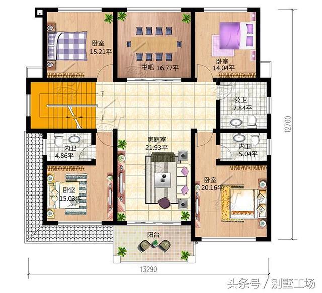 造價(jià)46萬(wàn)農(nóng)村三層別墅圖，外觀立體有層次，帶地下室閣樓