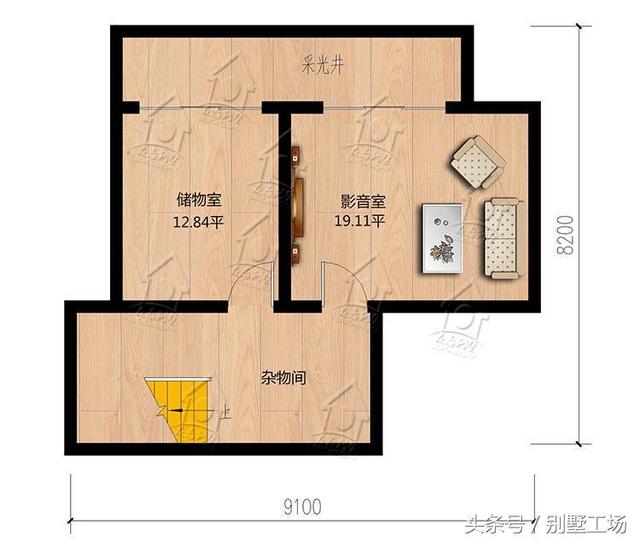 造價(jià)46萬(wàn)農(nóng)村三層別墅圖，外觀立體有層次，帶地下室閣樓