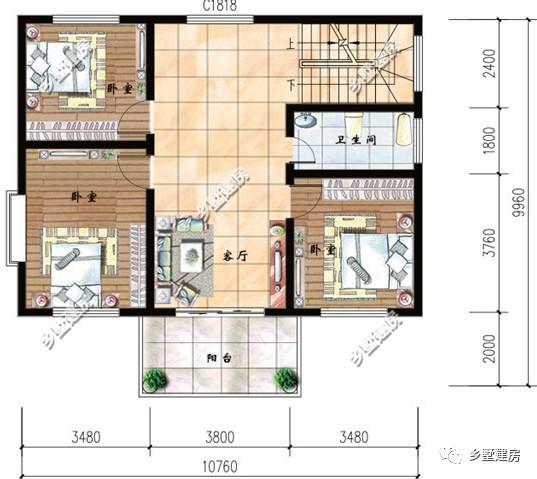三款農(nóng)村二層別墅圖，不到100平的農(nóng)村小別墅，讓你知道小面積也有好布局