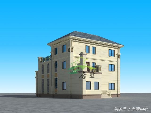 適用于兩代人居住的三層別墅圖，門第建造非常漂亮，內(nèi)部功能區(qū)齊全