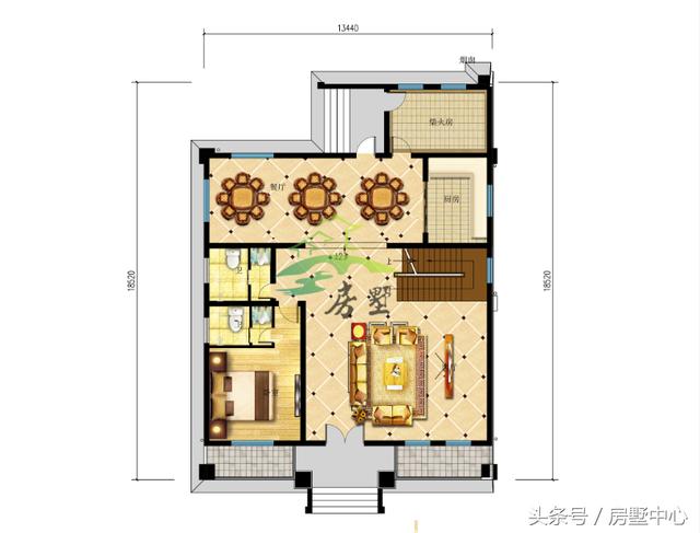 適用于兩代人居住的三層別墅圖，門第建造非常漂亮，內(nèi)部功能區(qū)齊全