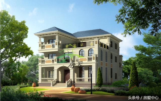 適用于兩代人居住的三層別墅圖，門第建造非常漂亮，內(nèi)部功能區(qū)齊全