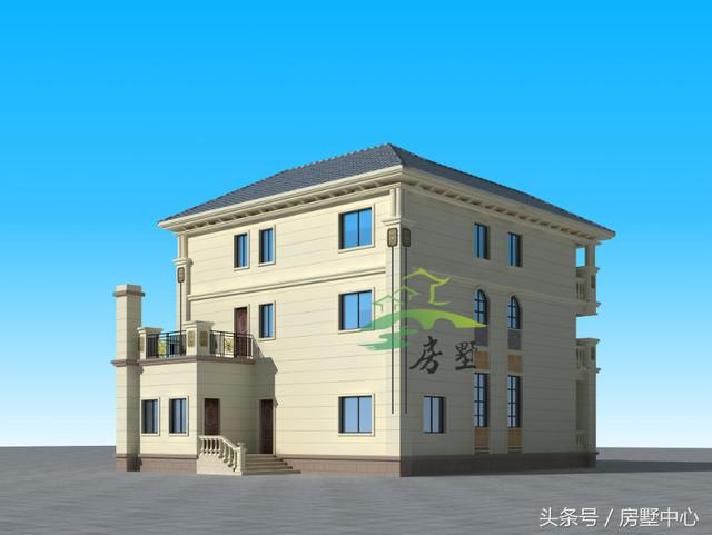 適用于兩代人居住的三層別墅圖，門第建造非常漂亮，內(nèi)部功能區(qū)齊全