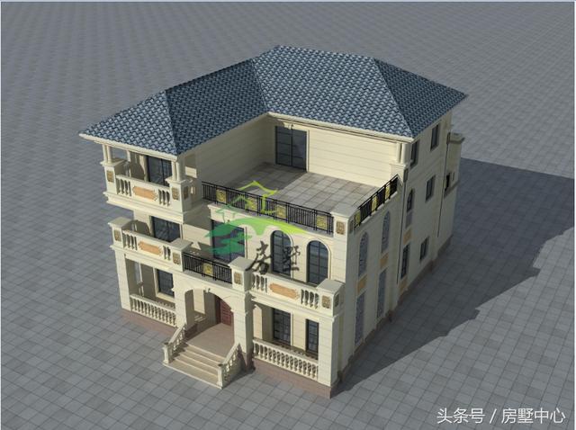 適用于兩代人居住的三層別墅圖，門第建造非常漂亮，內(nèi)部功能區(qū)齊全