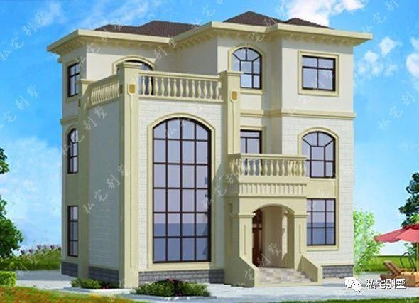 歐式框架大氣客廳通高三層農(nóng)村自建房別墅圖，建了都說好