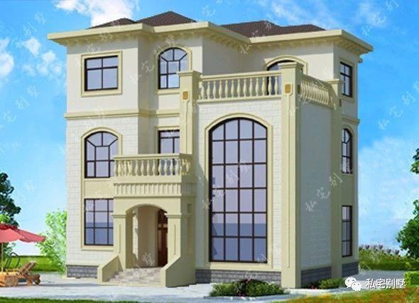 歐式框架大氣客廳通高三層農(nóng)村自建房別墅圖，建了都說好