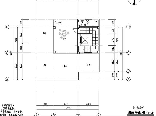 四層農(nóng)村別墅設(shè)計(jì)圖帶車庫陽臺(tái)書房衣帽間