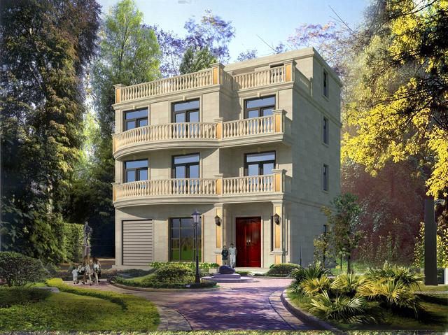 四層農(nóng)村別墅設(shè)計(jì)圖帶車庫陽臺(tái)書房衣帽間