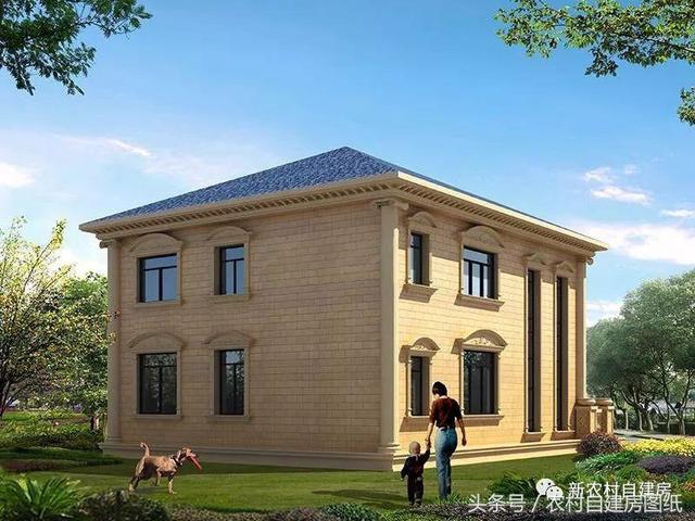 10X13.6米二層歐式風格別墅圖，小面積也能建的這么氣派，堪比百萬豪宅