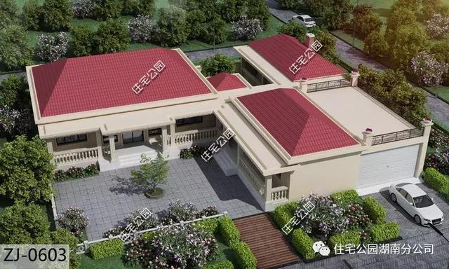 23X26米一層別墅圖，5室2廳陽光房還有一個(gè)自家的小院，是你舒適的選擇