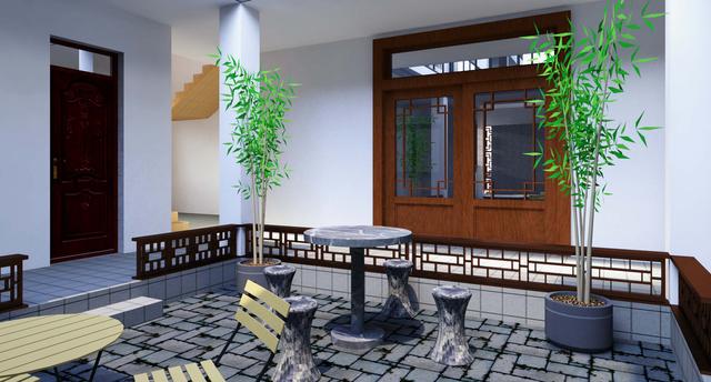 三層新中式別墅合院設(shè)計圖，階梯式外觀時尚大氣，內(nèi)部功能房齊全