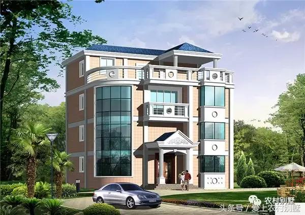 120平新農(nóng)村框架結(jié)構(gòu)別墅圖，三層半+挑空客廳+大露臺(tái)，超氣派超流行的一款別墅