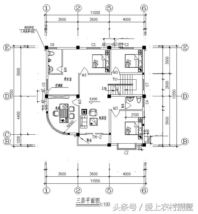 120平新農(nóng)村框架結(jié)構(gòu)別墅圖，三層半+挑空客廳+大露臺(tái)，超氣派超流行的一款別墅