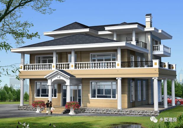 二層歐式現(xiàn)代農(nóng)村自建房設(shè)計(jì)圖，與其負(fù)債累累的還房貸，不如回家花30萬(wàn)蓋一棟漂亮的小別墅